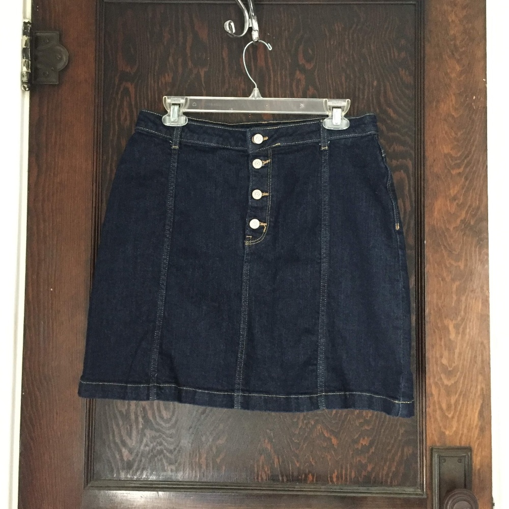Banana republic button-fly denim mini skirt